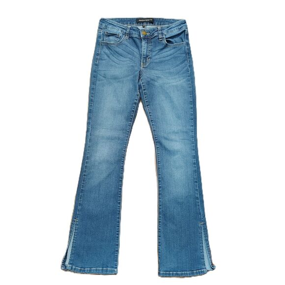 PROSPERITY Flare Split Hem Sz 28 W Women's Mid Rise Medium Wash Stretch Jeans - Picture 1 of 5